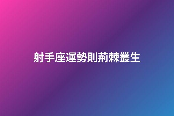 射手座運勢則荊棘叢生-第1張-星座運勢-玄機派