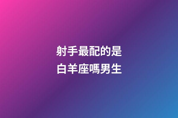 射手最配的是白羊座嗎男生-第1張-星座運勢-玄機派