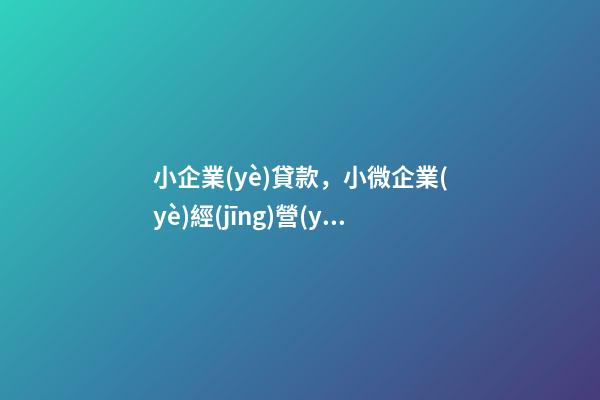 小企業(yè)貸款，小微企業(yè)經(jīng)營(yíng)貸款五大分類-第1張-觀點(diǎn)-玄機(jī)派