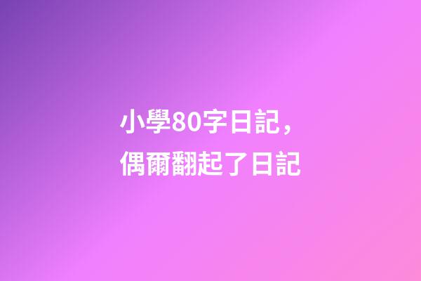 小學80字日記，偶爾翻起了日記-第1張-觀點-玄機派
