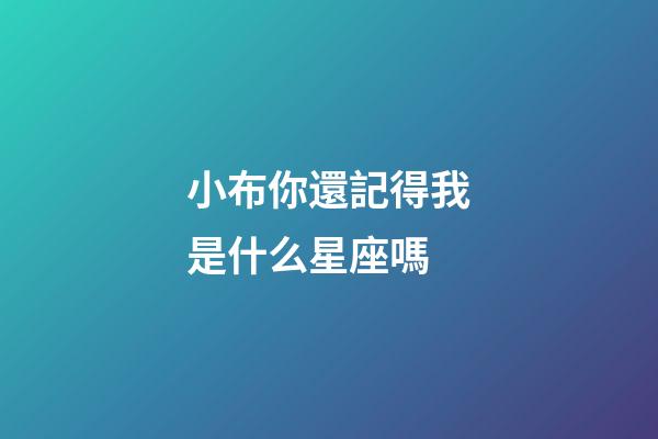小布你還記得我是什么星座嗎-第1張-星座運勢-玄機派