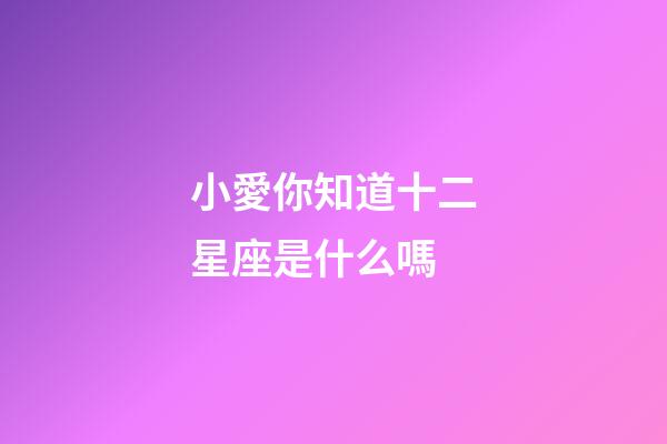 小愛你知道十二星座是什么嗎-第1張-星座運勢-玄機派