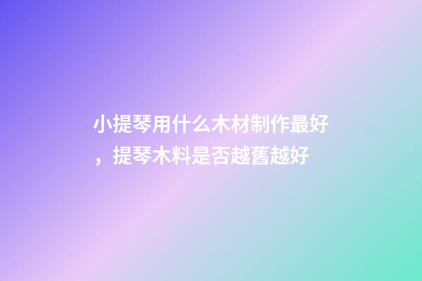 小提琴用什么木材制作最好，提琴木料是否越舊越好-第1張-觀點-玄機派