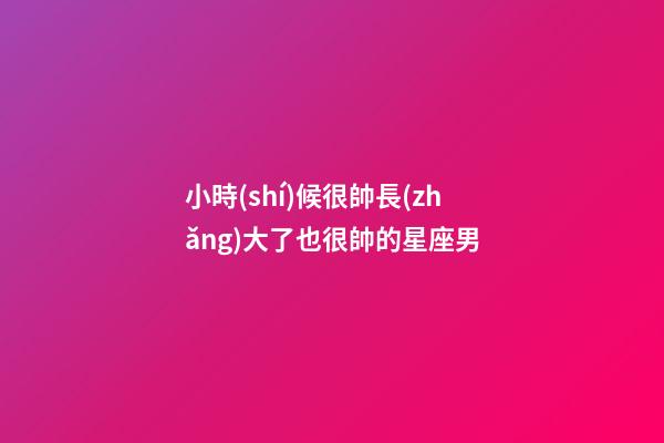 小時(shí)候很帥長(zhǎng)大了也很帥的星座男-第1張-星座運(yùn)勢(shì)-玄機(jī)派