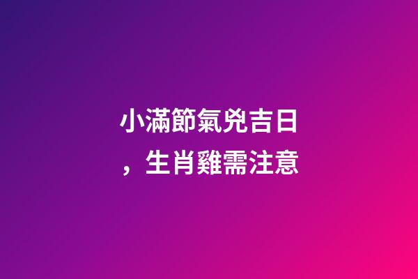 小滿節氣兇吉日，生肖雞需注意