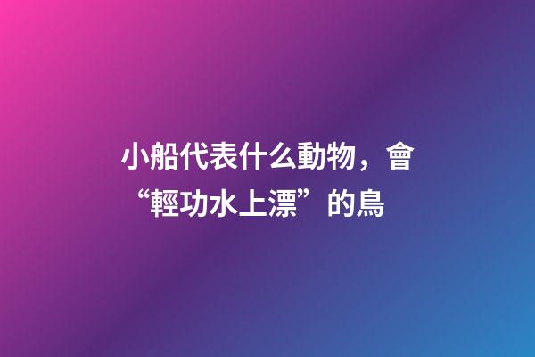 小船代表什么動物，會“輕功水上漂”的鳥-第1張-觀點-玄機派