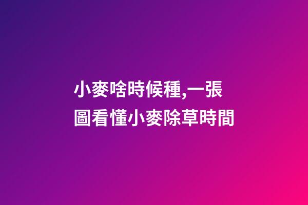 小麥啥時候種,一張圖看懂小麥除草時間-第1張-觀點-玄機派