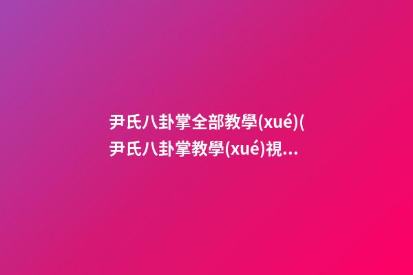 尹氏八卦掌全部教學(xué)(尹氏八卦掌教學(xué)視頻)
