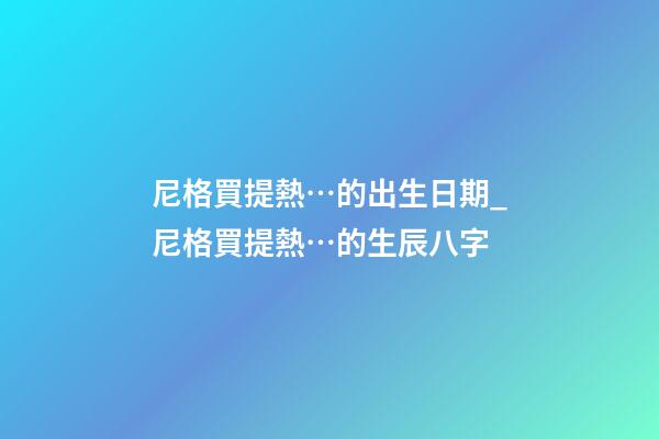 尼格買提熱…的出生日期_尼格買提熱…的生辰八字