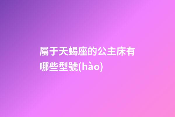 屬于天蝎座的公主床有哪些型號(hào)