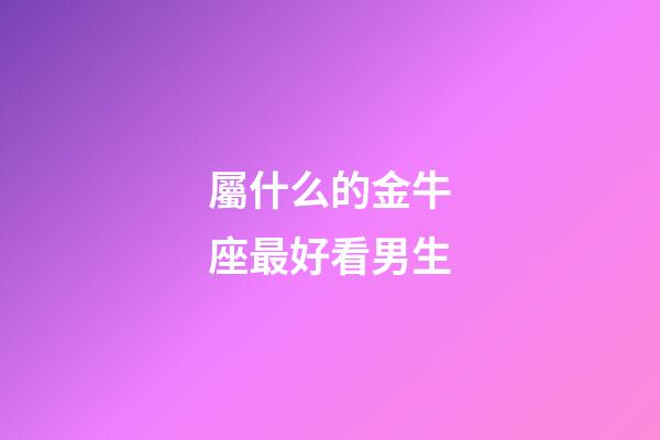 屬什么的金牛座最好看男生-第1張-星座運勢-玄機派