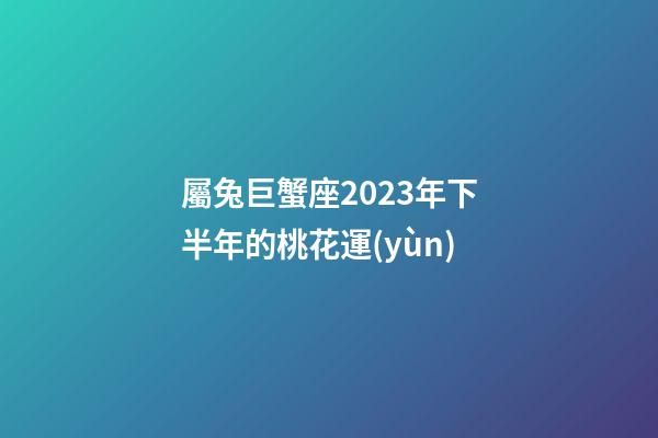 屬兔巨蟹座2023年下半年的桃花運(yùn)-第1張-星座運(yùn)勢(shì)-玄機(jī)派