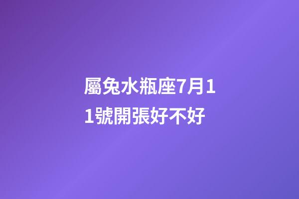 屬兔水瓶座7月11號開張好不好-第1張-星座運勢-玄機派