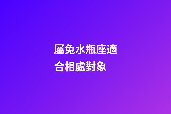 屬兔水瓶座適合相處對象-第1張-星座運勢-玄機派