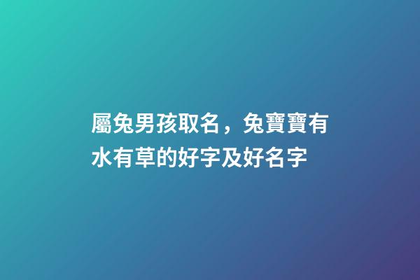 屬兔男孩取名，兔寶寶有水有草的好字及好名字-第1張-觀點-玄機派