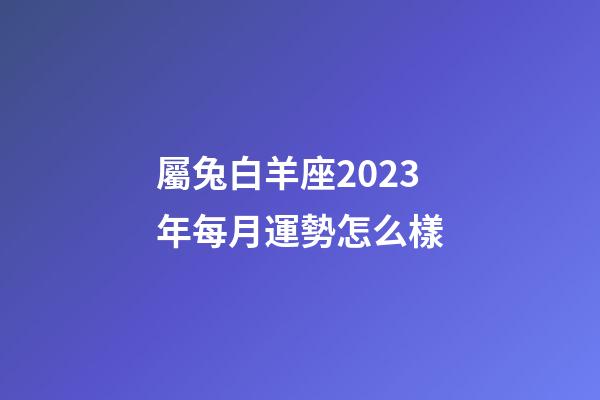 屬兔白羊座2023年每月運勢怎么樣