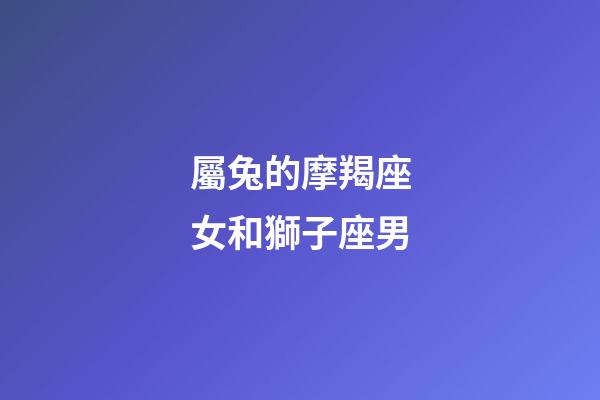 屬兔的摩羯座女和獅子座男-第1張-星座運勢-玄機派