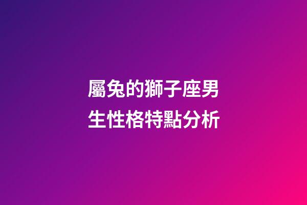 屬兔的獅子座男生性格特點分析-第1張-星座運勢-玄機派