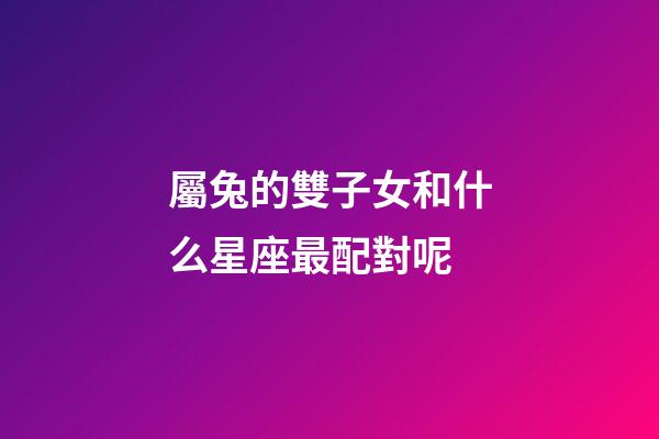 屬兔的雙子女和什么星座最配對呢-第1張-星座運勢-玄機派