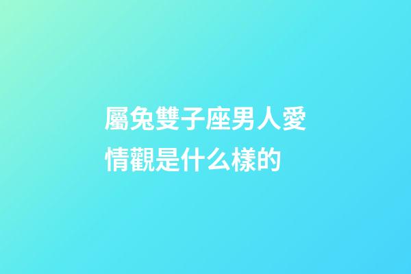 屬兔雙子座男人愛情觀是什么樣的-第1張-星座運勢-玄機派