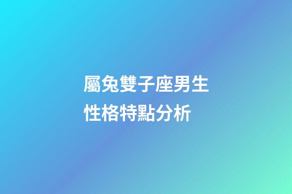 屬兔雙子座男生性格特點分析-第1張-星座運勢-玄機派