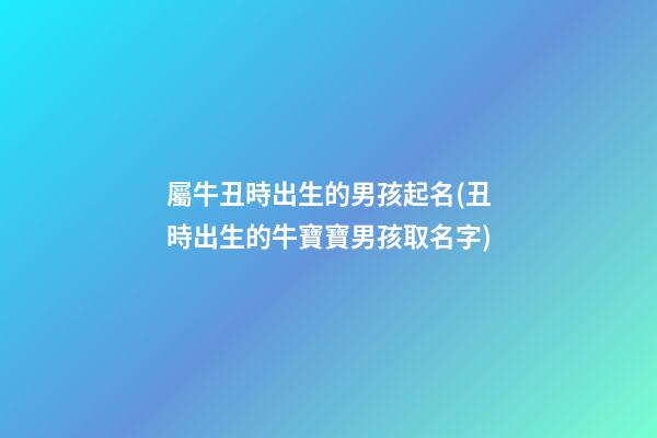 屬牛丑時出生的男孩起名(丑時出生的牛寶寶男孩取名字)