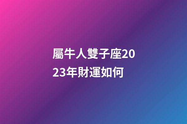 屬牛人雙子座2023年財運如何-第1張-星座運勢-玄機派