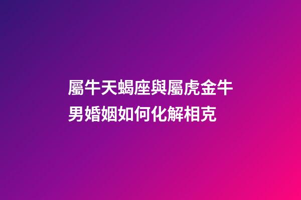 屬牛天蝎座與屬虎金牛男婚姻如何化解相克-第1張-星座運勢-玄機派