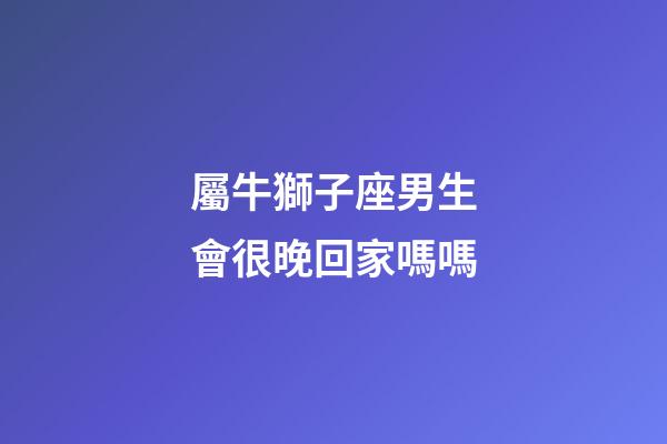屬牛獅子座男生會很晚回家嗎嗎-第1張-星座運勢-玄機派