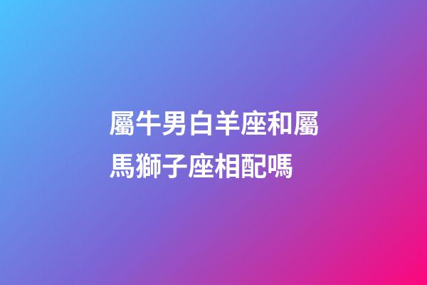 屬牛男白羊座和屬馬獅子座相配嗎-第1張-星座運勢-玄機派