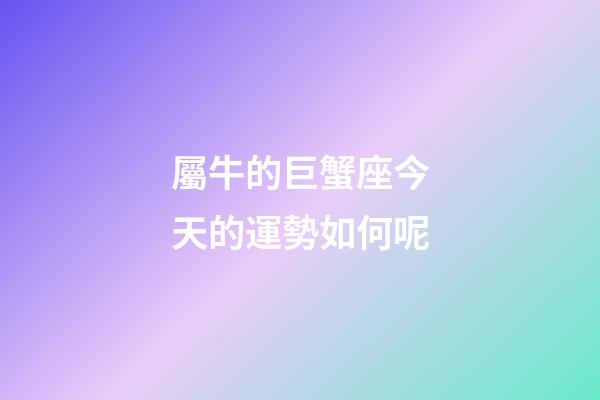 屬牛的巨蟹座今天的運勢如何呢-第1張-星座運勢-玄機派