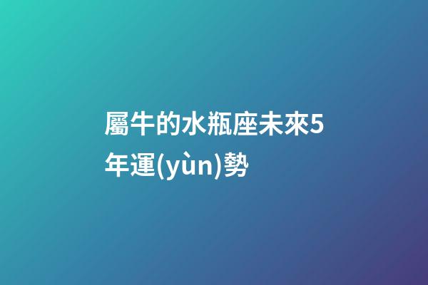 屬牛的水瓶座未來5年運(yùn)勢