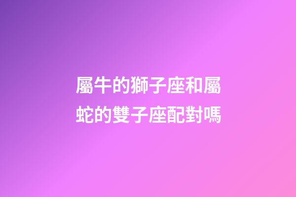 屬牛的獅子座和屬蛇的雙子座配對嗎-第1張-星座運勢-玄機派