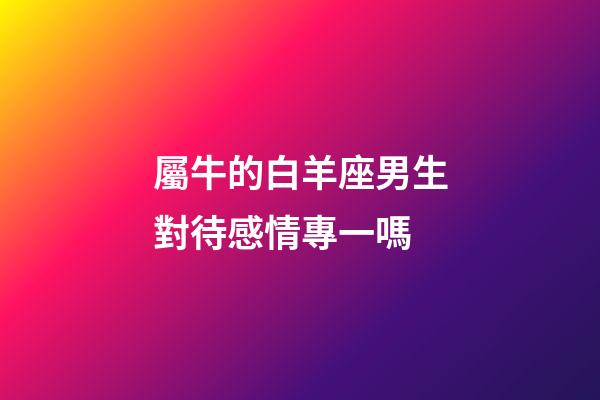 屬牛的白羊座男生對待感情專一嗎-第1張-星座運勢-玄機派