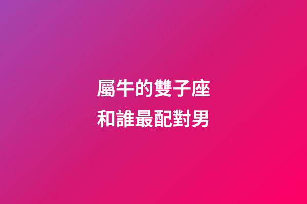 屬牛的雙子座和誰最配對男-第1張-星座運勢-玄機派