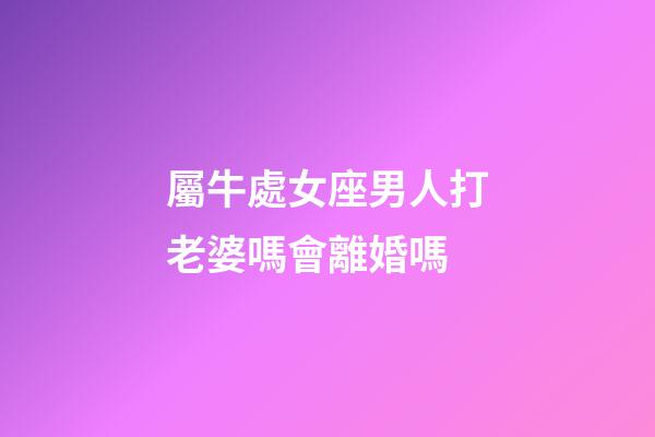 屬牛處女座男人打老婆嗎會離婚嗎-第1張-星座運勢-玄機派
