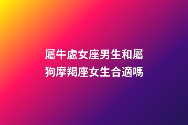 屬牛處女座男生和屬狗摩羯座女生合適嗎-第1張-星座運勢-玄機派