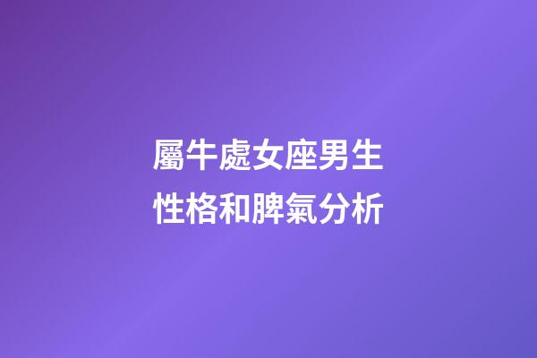 屬牛處女座男生性格和脾氣分析-第1張-星座運勢-玄機派