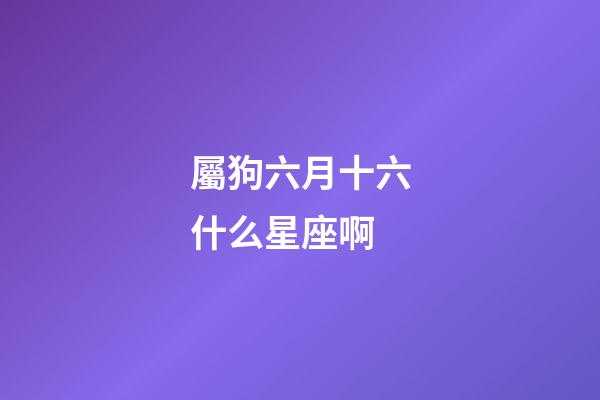 屬狗六月十六什么星座啊-第1張-星座運勢-玄機派
