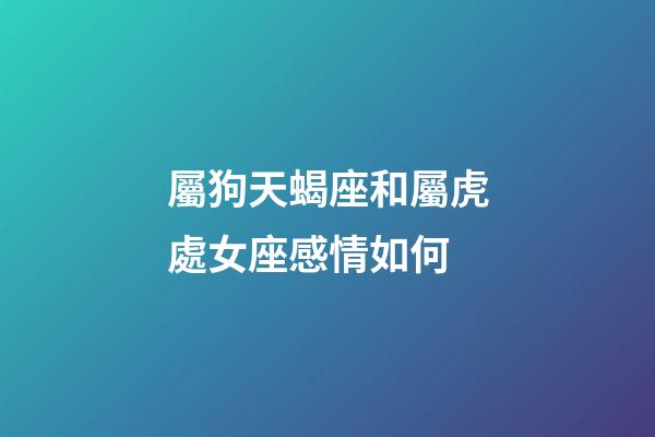屬狗天蝎座和屬虎處女座感情如何-第1張-星座運勢-玄機派