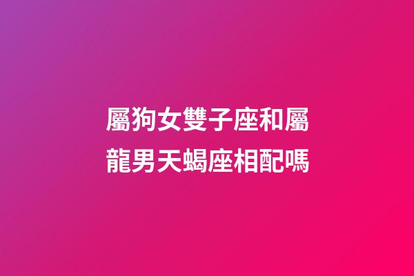 屬狗女雙子座和屬龍男天蝎座相配嗎-第1張-星座運勢-玄機派