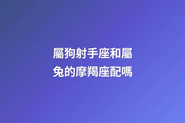 屬狗射手座和屬兔的摩羯座配嗎-第1張-星座運勢-玄機派