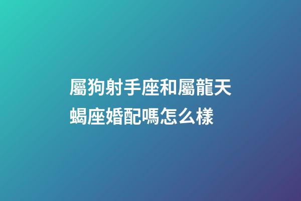 屬狗射手座和屬龍天蝎座婚配嗎怎么樣-第1張-星座運勢-玄機派