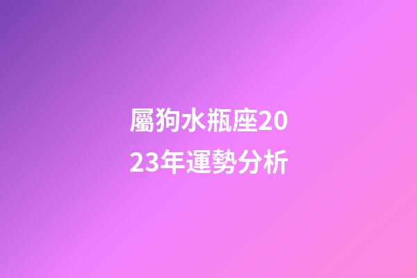 屬狗水瓶座2023年運勢分析-第1張-星座運勢-玄機派
