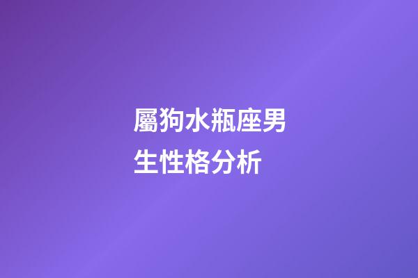 屬狗水瓶座男生性格分析-第1張-星座運勢-玄機派