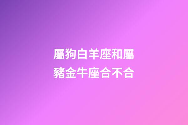 屬狗白羊座和屬豬金牛座合不合-第1張-星座運(yùn)勢(shì)-玄機(jī)派