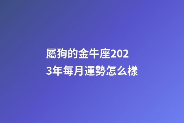 屬狗的金牛座2023年每月運勢怎么樣-第1張-星座運勢-玄機派