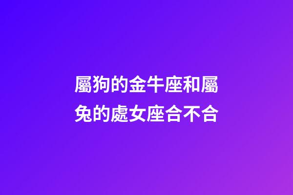 屬狗的金牛座和屬兔的處女座合不合-第1張-星座運勢-玄機派