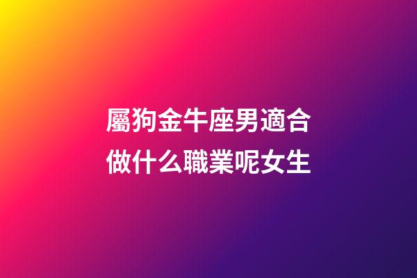 屬狗金牛座男適合做什么職業呢女生-第1張-星座運勢-玄機派