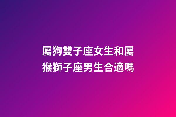 屬狗雙子座女生和屬猴獅子座男生合適嗎-第1張-星座運勢-玄機派